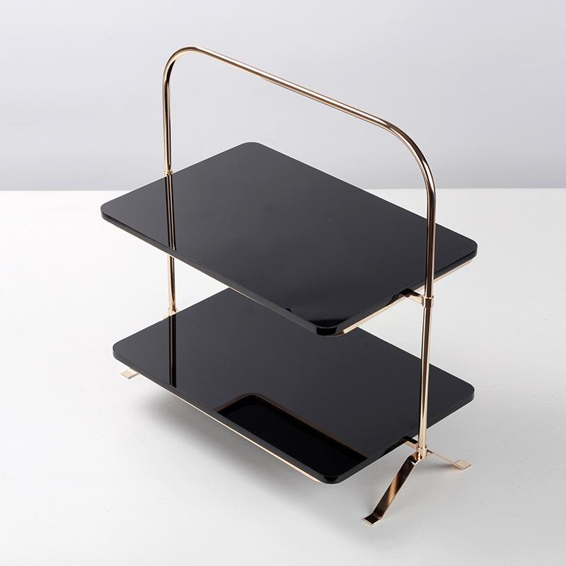 Light Luxury Double-layer Dessert Candy Cake High-end Exquisite Tray Model Room Bedroom Restaurant Desktop Jewelry Storage Tray