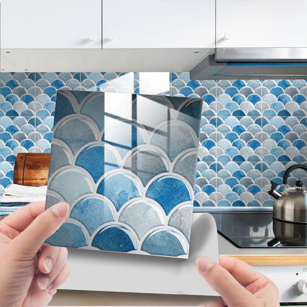 10Pcs Kitchen Tile Sticker Bathroom Mosaic Wall Sticker   Home Decor