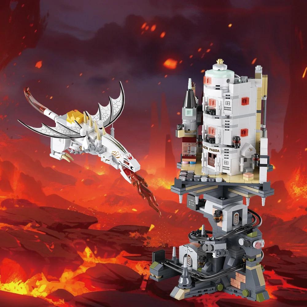 Non-Toxic 1000Pcs Gringottses Wizard Tower Magic World Dragon Moc Building Bricks Set Blocks Toys For Kids Children Adult Birthday Gifts