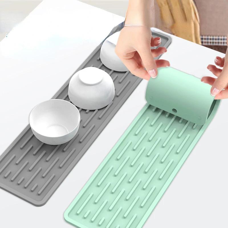 Silicone Faucet Mat Waterproof Cleaning Faucet Splash Catcher Mats Heat-insulation Kitchen Gadgets for Home Bathroon Accessories