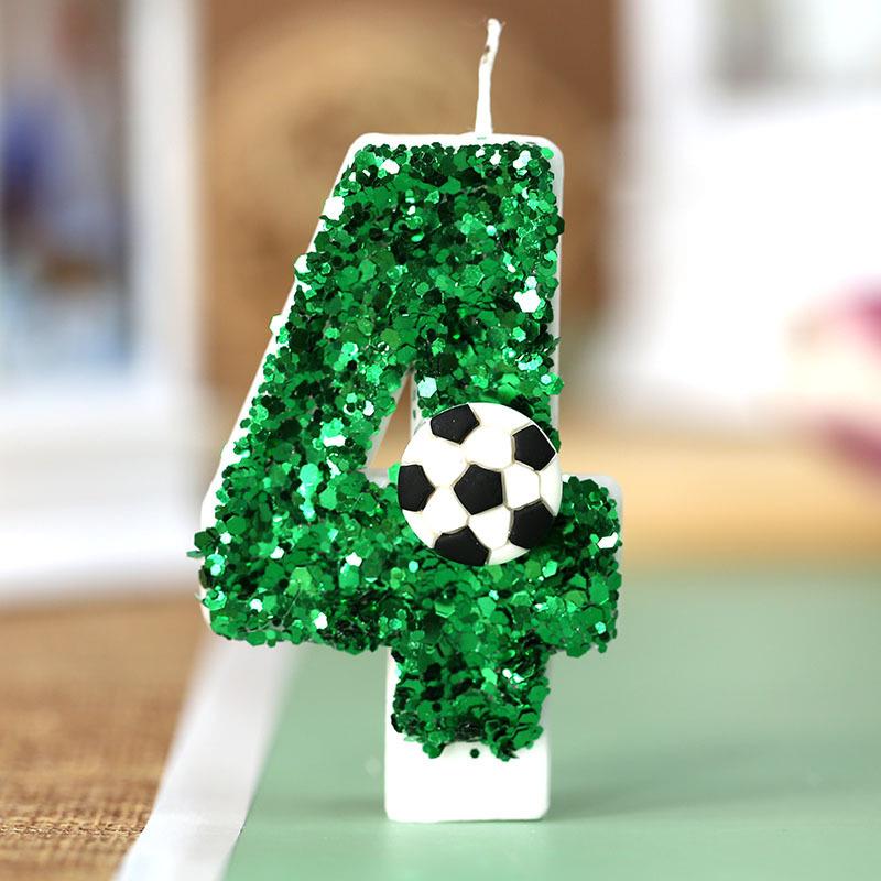 1PCS Number 0 1 2 3 4 5 6 7 8 9 Football Decoration Birthday Candle Boy Cake Things Candle Sparkles Children's Candles Surprises