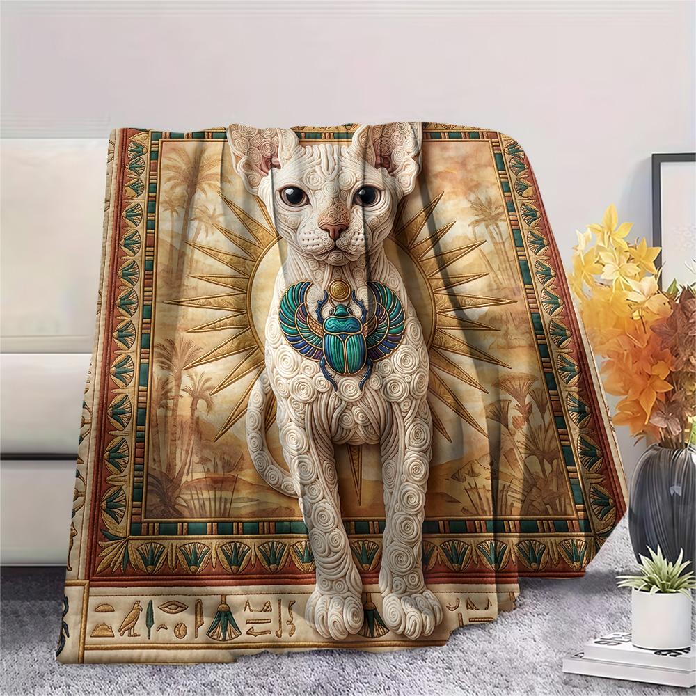 1Pc Cat Dog Patchwork Print Flannel Blanket High Quality Warm Comfortable Cover for All Seasons Perfect for Gifts Home Decor
