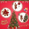 5/10/20Pcs Christmas Flower Ornaments,pink,red,gold,glitter Artifical Flowers for Christmas Tree,xmas Decoration for Home