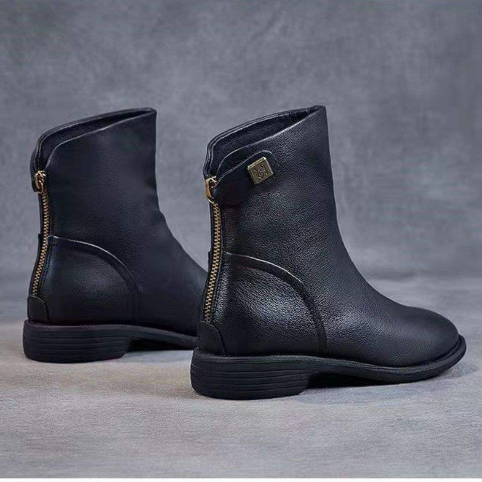 Martin boots women s British style velvet warm foreign style thin short boots women 40 standard code