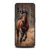Phone Case For OnePlus 13 12 11 10 9 Pro 9T 13R 12R 10R 9R 9RT 10T 8T 8 Nord 2T CE 2 3 5G N30 Cover Black White Horses Galloping