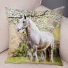 Wild Horse Cushion Cover Decor Animal Print Pillowcase for Sofa Home Car Children Room Super Soft Plush Pillow Case ,(4)