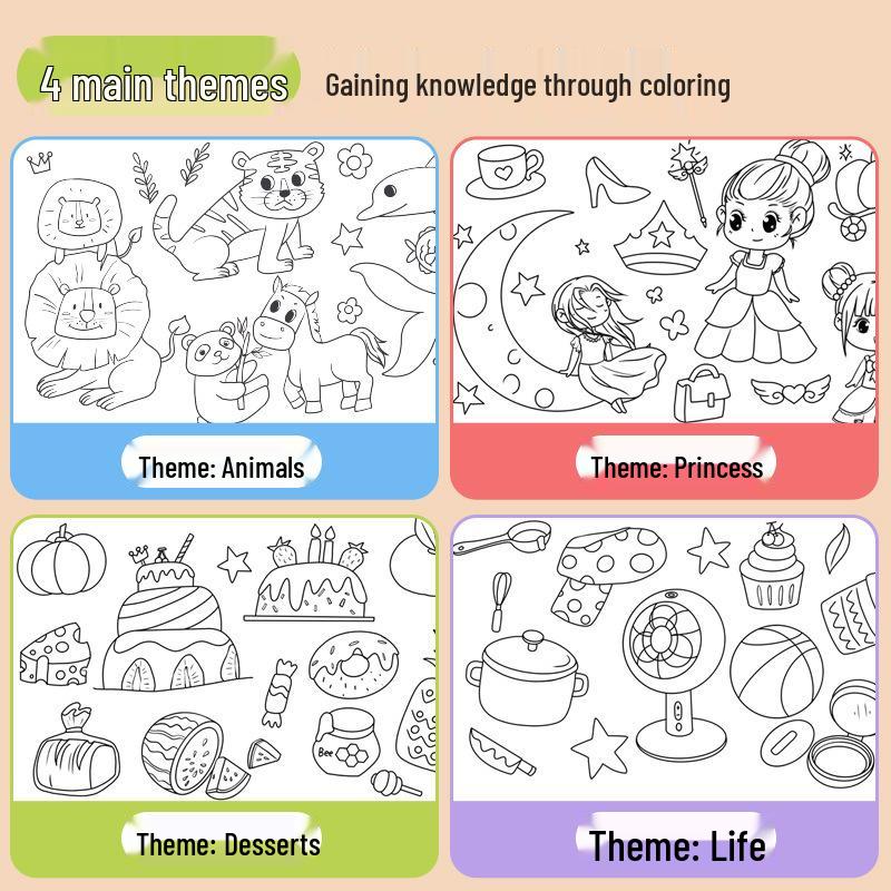 Kids' Doodle Coloring Scroll Paper for Drawing and Painting