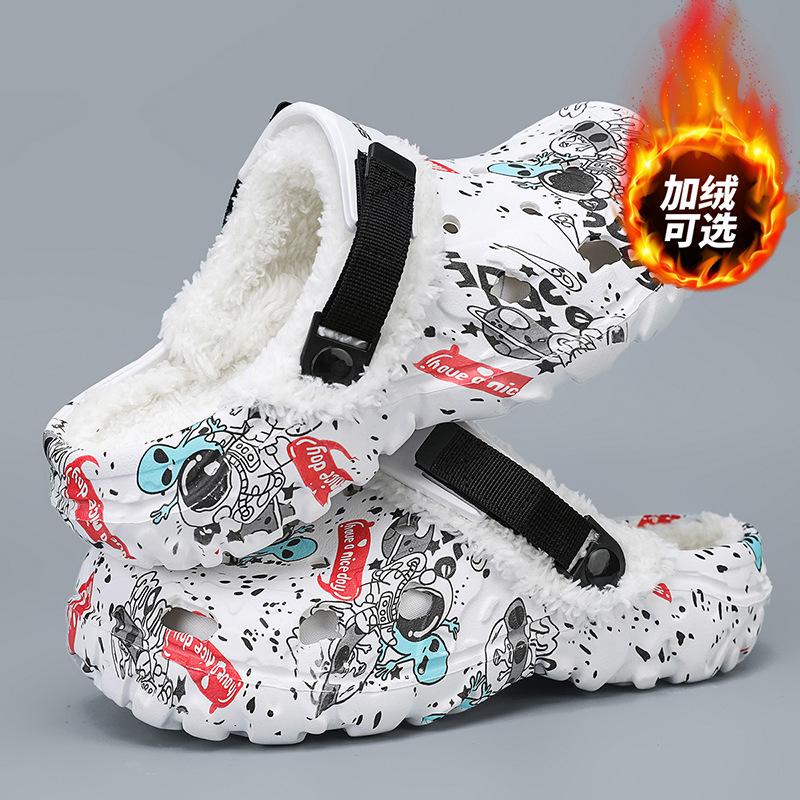 Winter und Sommer zwei Tragevarianten abnehmbarer Beutelkopf Strandschuhe leicht große Größe Lochschuhe weiche Sohle Baumwollschuhe Herrenschuhe