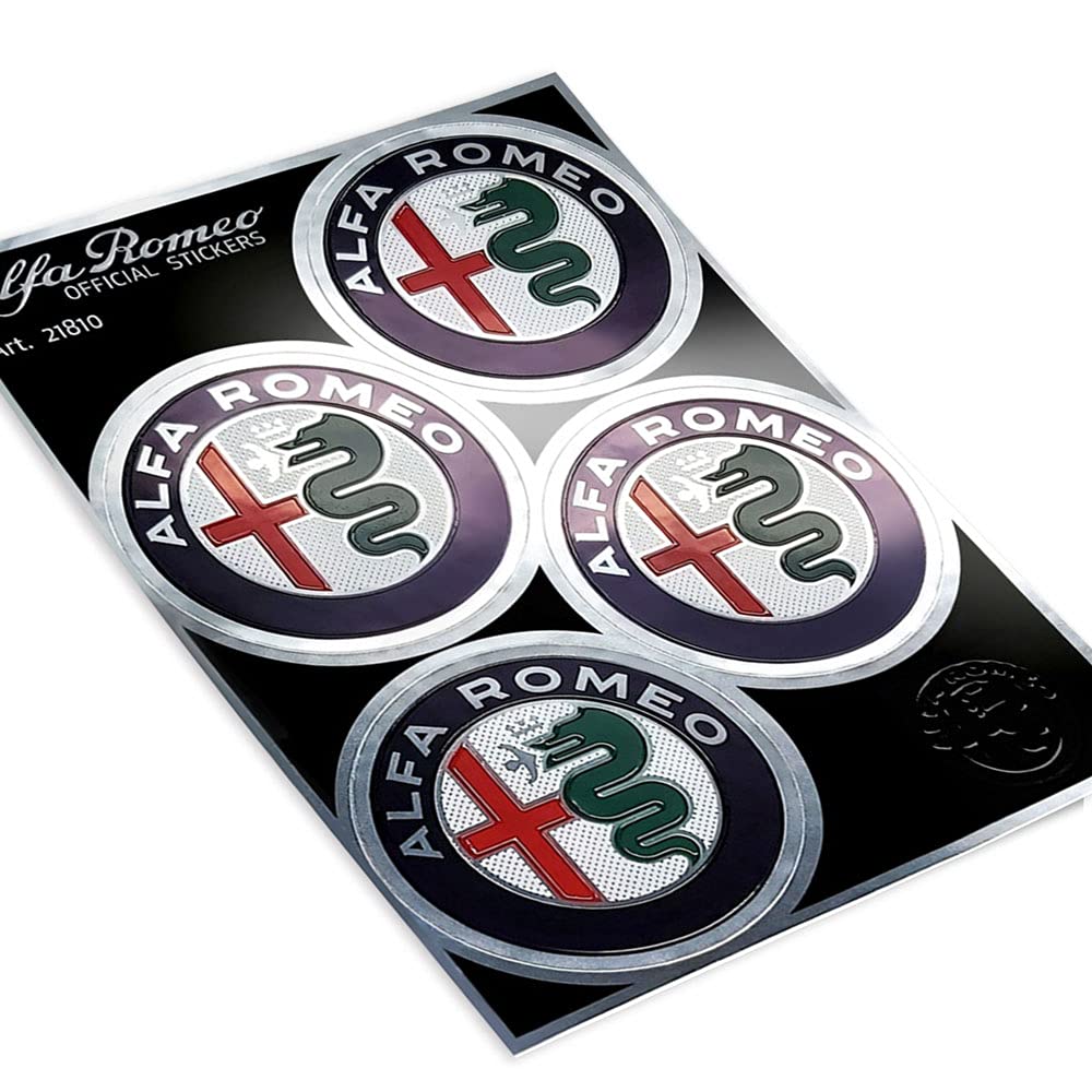 Alfa Romeo Official Sticker 4 Logo D. 48mm, 94 X 131 Mm
