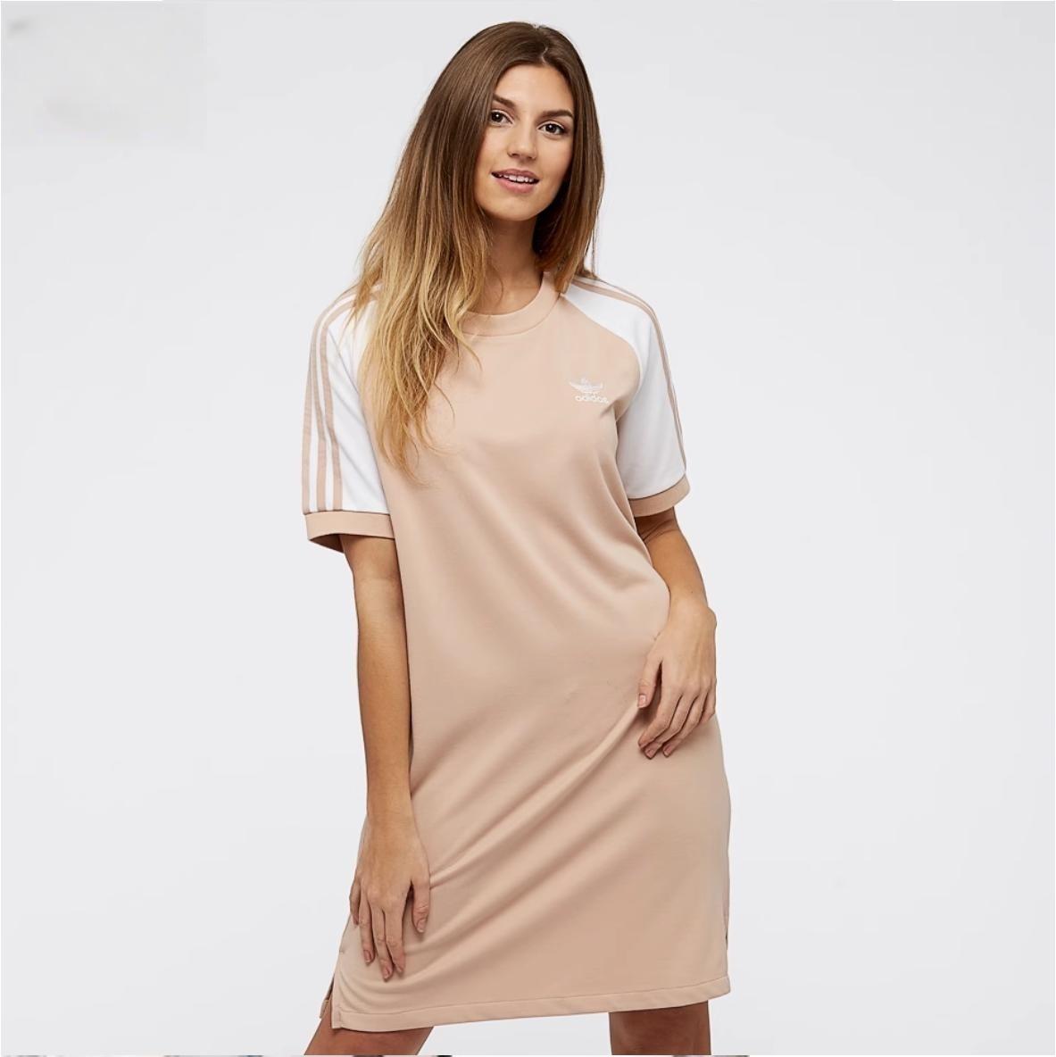 Adidas Clover Women s Three Stripes Comfort and Casual Short Sleeve Dress Cy4759 Ce4963 Cy4760 Cy 4760 / 32