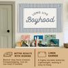 Lacama Vintage Blue Long Live Boyhood Boys Room Decor, Boy Nursery Decor, Linen Banner Wall Hanging Canvas Banner Flag Decor for Toddler Boy Room