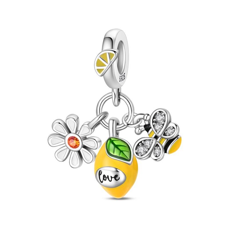 Authentic Original Copper Metal Apple Avocado Ice Cream Cake Bead Component Pendant Bead Component Compatible With Do It Yourself Women Necklaces