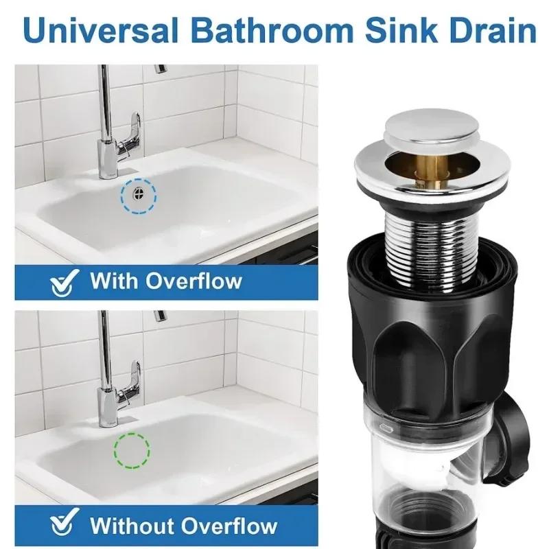Sink Downpipe Kitchen Sink Cross Drain Downpipe Retractable Deodorising Strainer Bathroom Sink Anti Clogger Kitchen Accessories