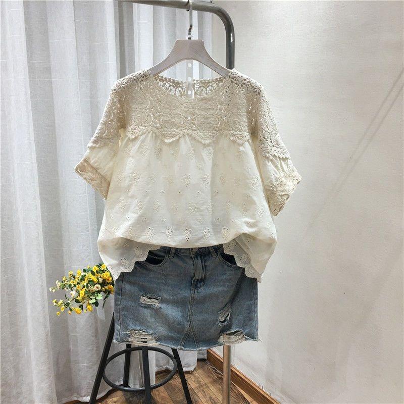 Loose Chiffon Shirt Women's Summer Clothing New Fashion Trendy Style Short-sleeved Tops Blouses