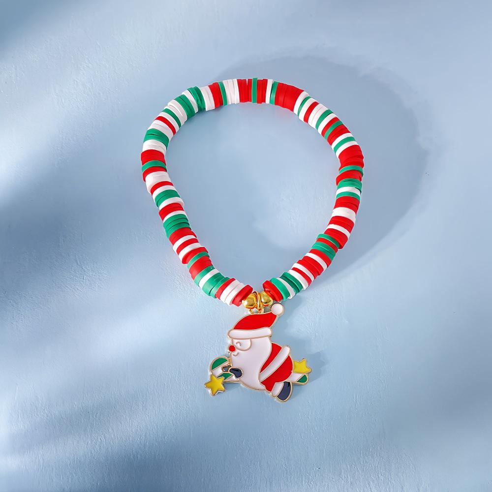 Versatile Santa Claus Polymer Clay Christmas Bracelet Set