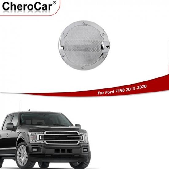 Exterior Door Fuel Filler Tank Gas Cover Accessories For 2015- F150 Chrome