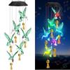 Cute Solar Wind Chime Hanging Colorful Gradient Hanging Solar Lights Weatherproof Solar Powered LED Wind Chime Light