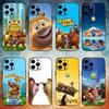 Cartoon Boonie Bears Phone Case For iPhone 17,16,15,14,13,12,11 Plus,Pro Max,Soft Silicone Black Cover