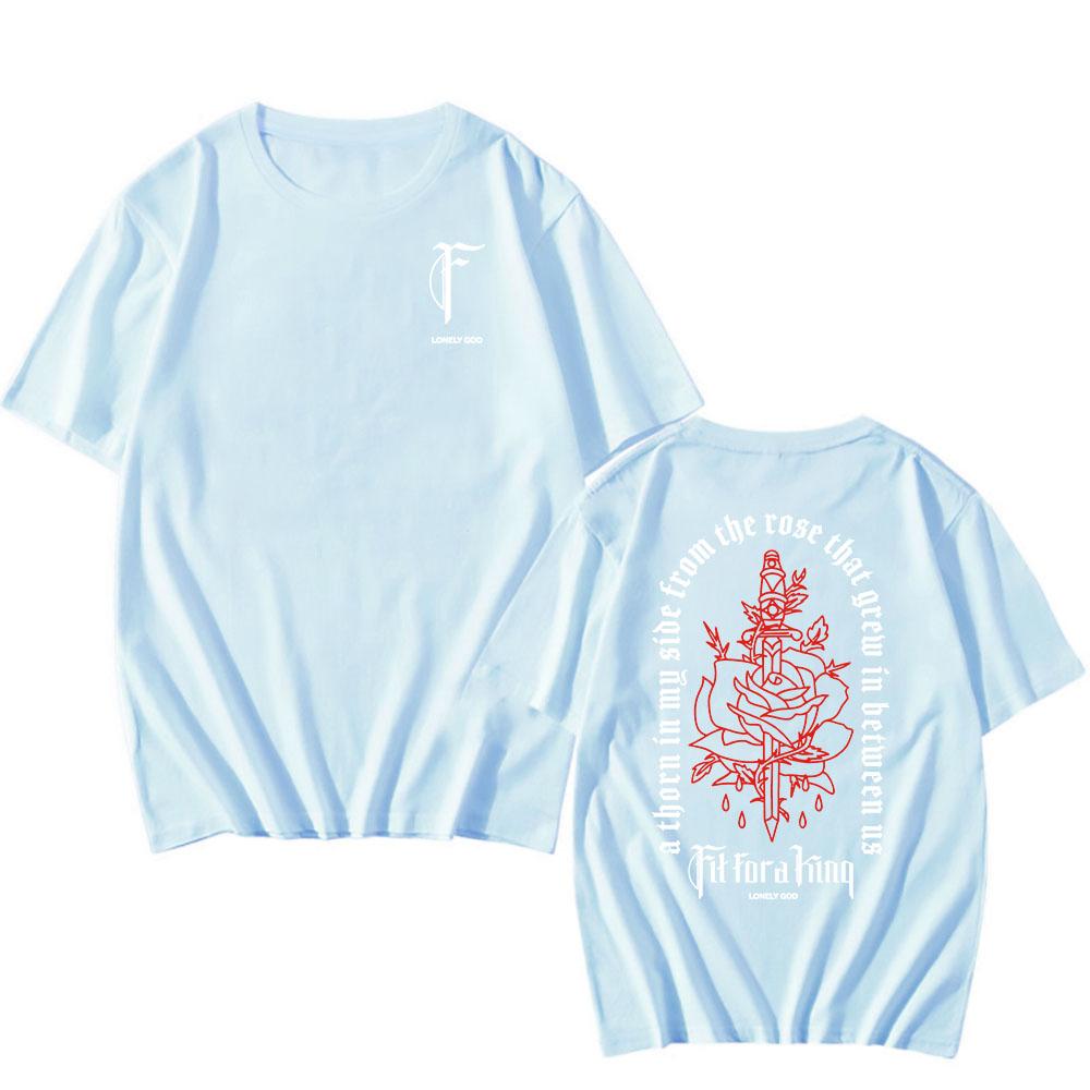 Thorn Rose T-Shirt Fit for A King Heavy Mental Band Tshirts Unisex Streetwear Summer O-neck Short Sleeve Tees Graphic Merch