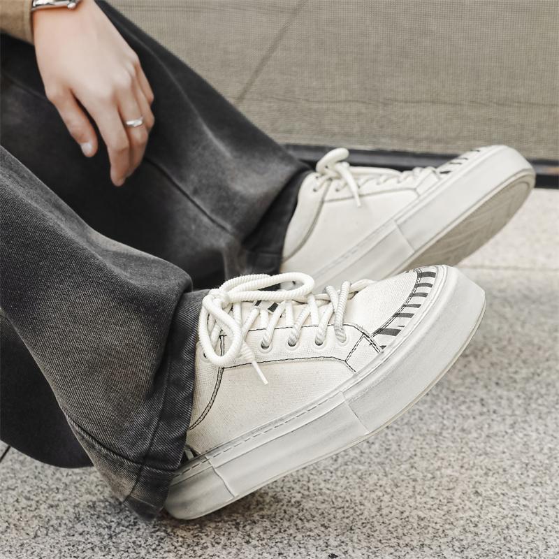 Fashion Low cut men's canvas shoes Fashion designer style Leisure Outdoor Street Daily quality youth shoes Handsome Hot selling