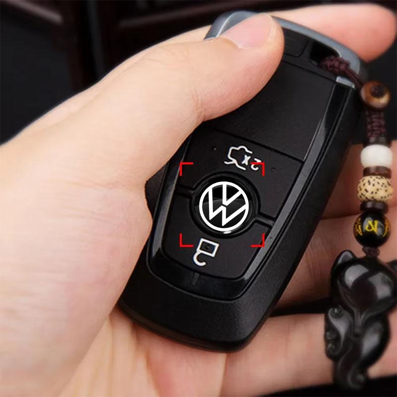 Pegatinas con Emblema de Llave de Coche de 14 mm Accesorios con Logotipo de Llave de Control Automático Para Volkswagen B7 B6 B5 Golf 4 5 6 Polo Passat CC Jetta Mk6 Tiguan Gol Cross Fox Plus