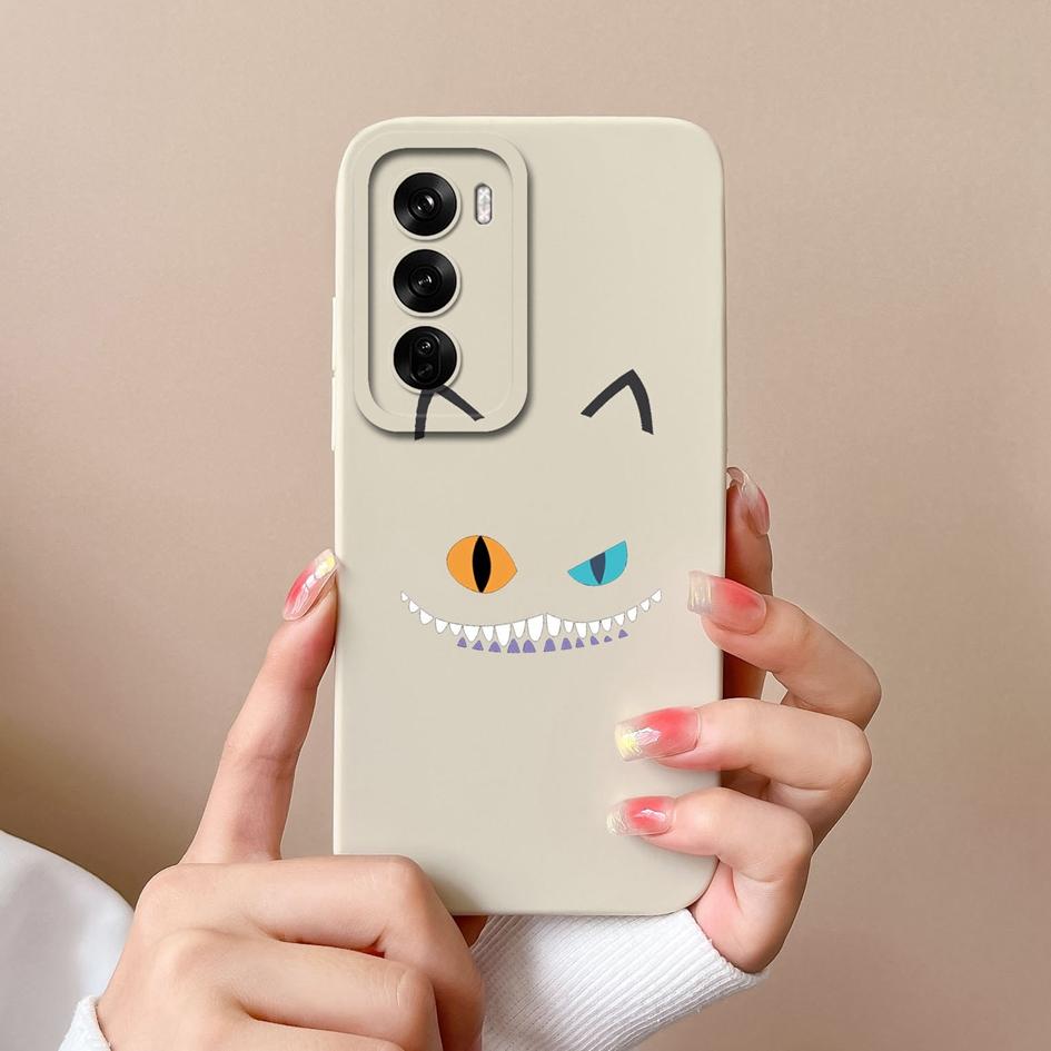 Silikonový kryt pro Oppo Realme C63 C61 Narzo N63 Reno12 Pro F 5G s kresleným vzorem kočky a sovy, odolný proti pádu, měkký silikonový chránič obrazovky pro telefon, pouzdro pro OPPO