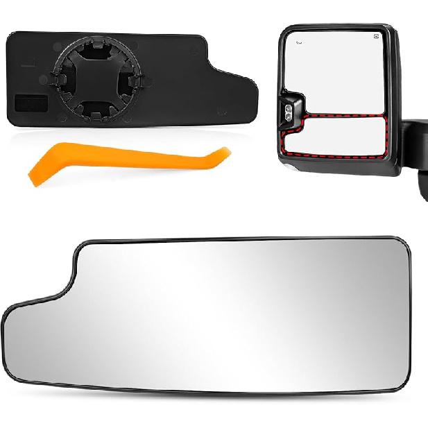 Driver Side Lower Mirror Glass Replacement For      2024 2025 Chevy Silverado GMC Sierra 1500 2500 HD 3500 HD Left Convex Non-Heated Towing Mirror