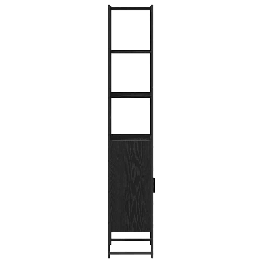 Bathroom Cabinet Black Oak Effect 33 x 33 x 185.5 cm
