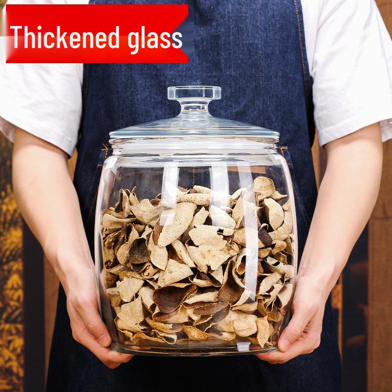 Large Glass Food-Grade Storage Jar for Dried Tangerine Peel and Tea Sealed for Freshness