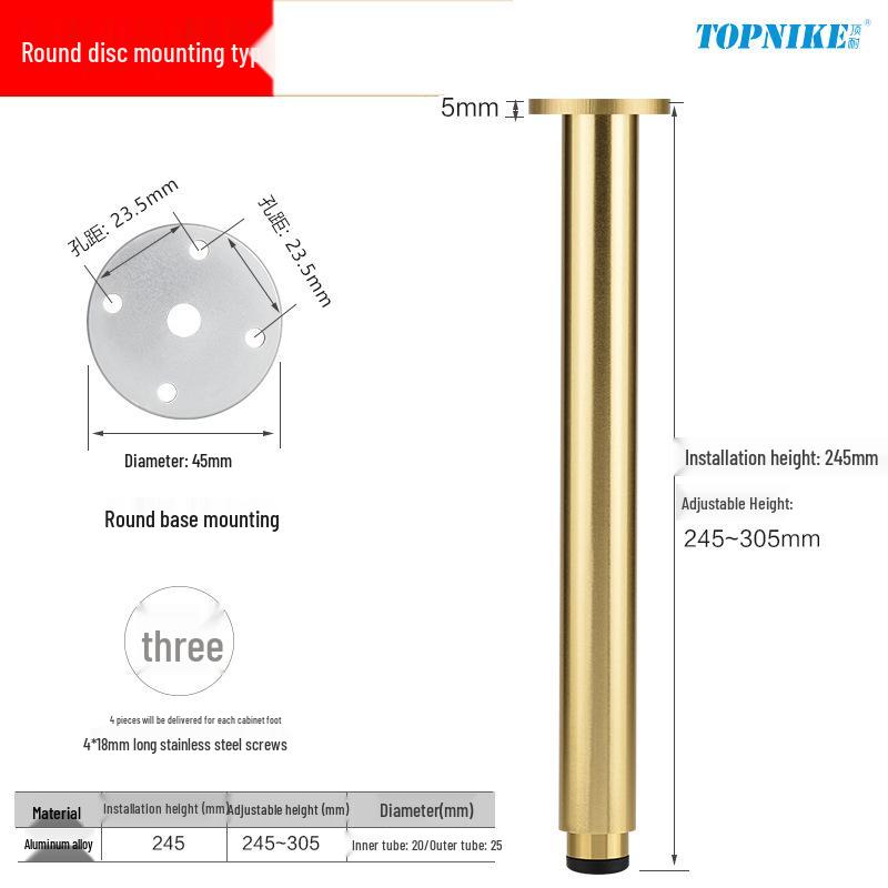 Adjustable Metal Support Legs for Furniture: Perfect for Beds, Tables, Cabinets, Bathrooms, and L-Shaped Sofas.