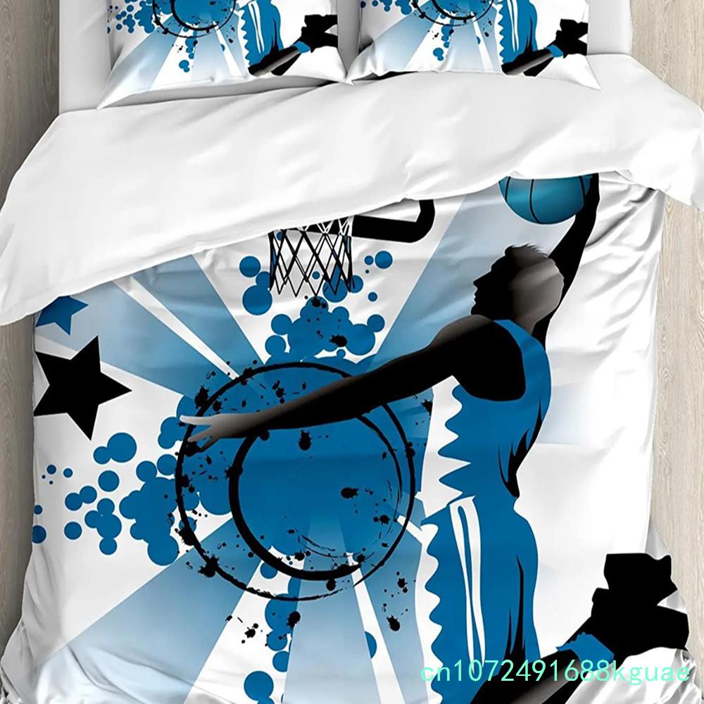 Flame Basketball Ball Box Printed Comfort Duvet Cover Pillow Case Home Textile Quilt Cover Boy Kid Teen Girl 3pcs Bedding Set