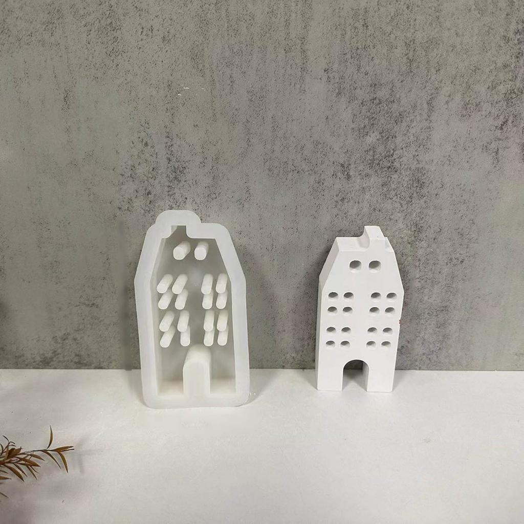 Mehrfachfenster Haus Harzformen zum Herstellen von Kerzenkunst Handwerk Zimmerdekorationen Kuchenaufsatz Fondantdekorationen Backen