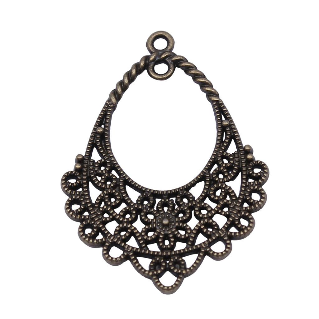 Irregular Oval Frame Connectors Moon Hammered Texture Links For Earring Making