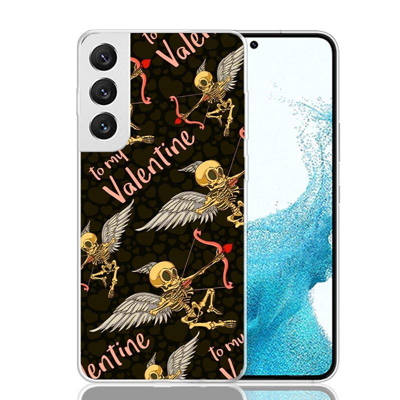 Human Skeleton Red Rose Phone Case For Samsung Galaxy S25 S24 S23 S22 S21 FE S20 Ultra S10 Plus Art Customized Coque Capa S24 S2