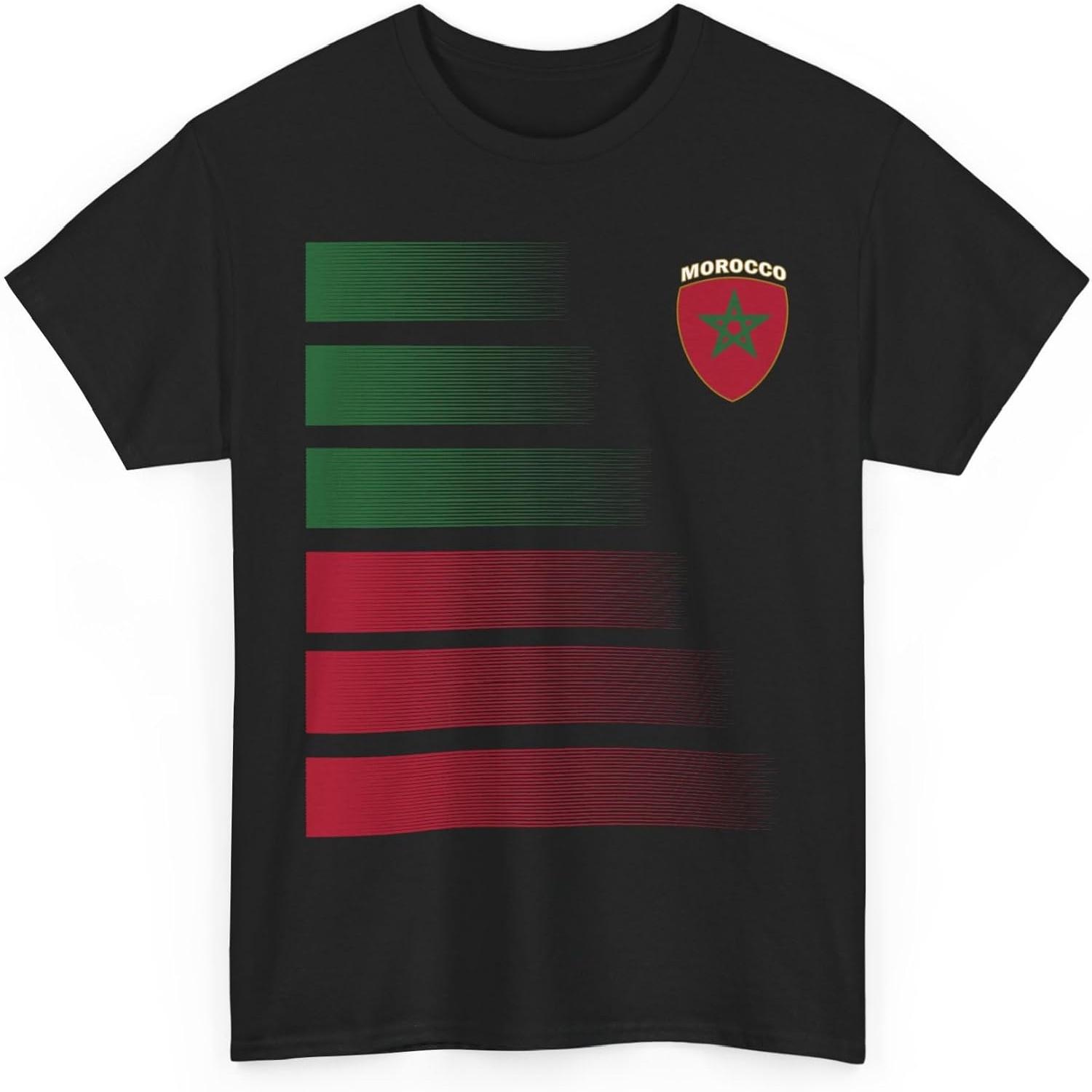 Retro Moroccan Flag Soccer Tee, Morocco Soccer Fan T-Shirt, 2026 Inspired Unisex Jersey Style Shirt, Gift for Men Women S