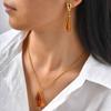 Transparent Water Drop Earrings for Women,Stainless Steel Amber Resin Stud Earrings,Gold Plated Waterproof Jewelry Gift