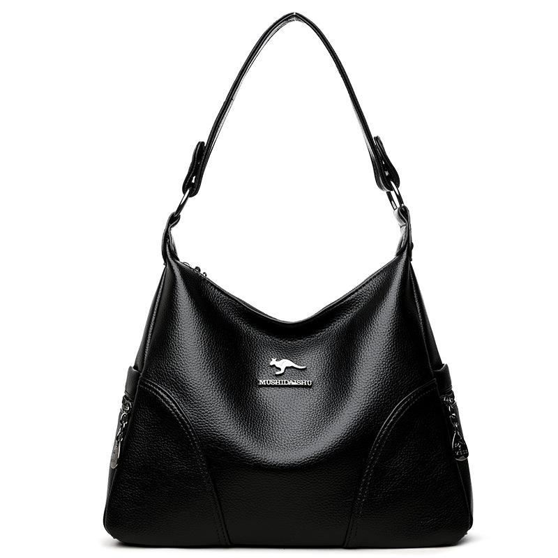 

Женская сумка через плечо, сумка для мамы, сумочка, модная вместительная сумка из мягкой кожи на одно плечо чёрный