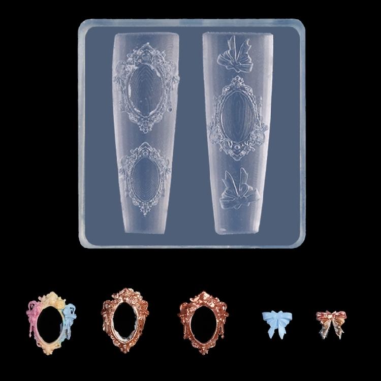 Silicone Stamping Template Rose And Butterfly Nail Art Silicone Molds 3D Carving Templates For Elegant Nail Decorations