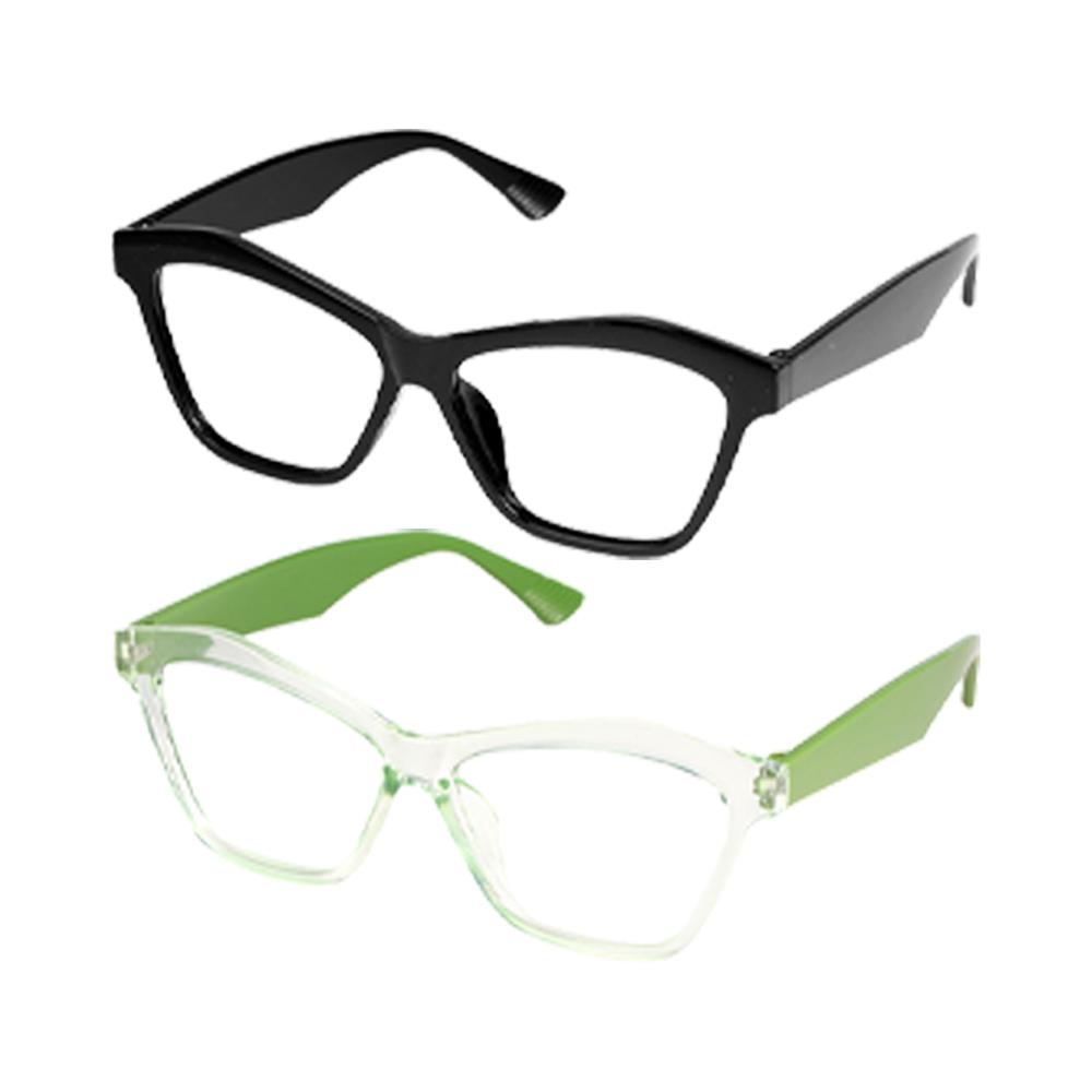 2PCS Full-Frame Cat Eye Presbyopic Glasses Blue Light Blocking Reading Eyewear Fashion Care of Eyes for Men And Women
