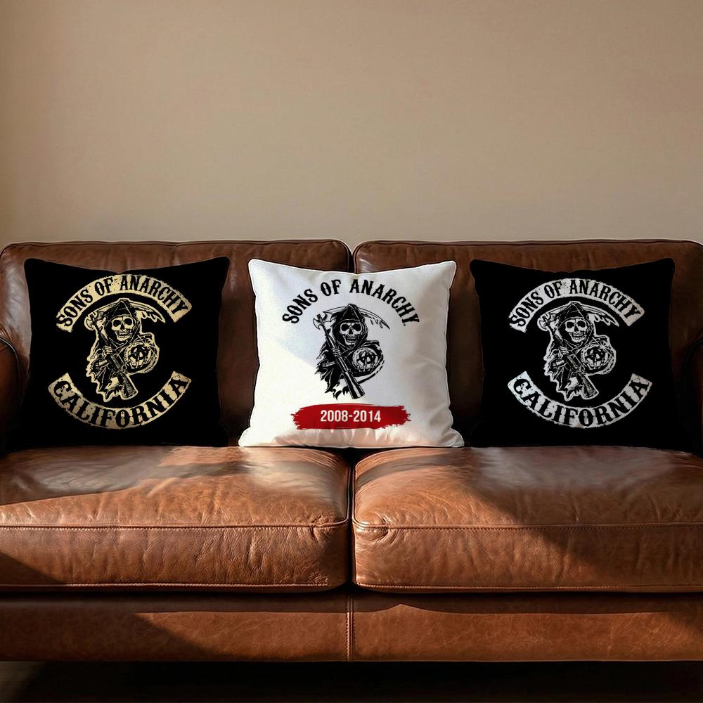 SSons of AAnarchy Cushion Cover Soft Reversible Durable Pillow Cover MultiScene Use for Home Car Daily Comfort
