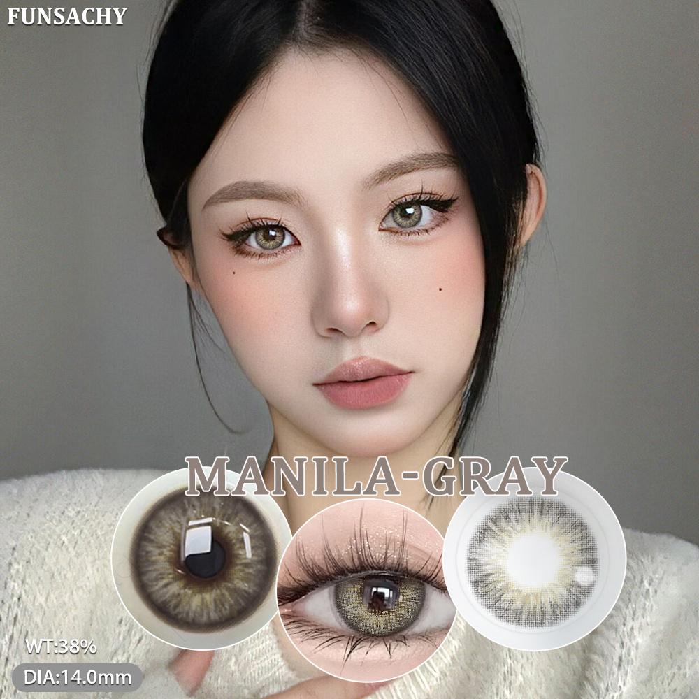 Funsachy 2PCS Colored Pupils for Eyes Blue Pupils Cosmetic  Natural Lens Beauty Pupil Brown Makeup Lens with Lens Case