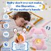 MIAODAM Breathing Stuffed Animal Bunny Plush with Realistic Breathing Action and Lighted Music Perfect for Babies and Kids