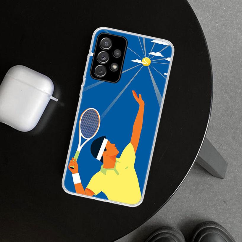 Tennis Sport Phone Case Cover for Samsung Galaxy A12 A22 A32 A52 A72 A02S A51 A50S A31 A20S A10S Note 20 Ultra 10 Plus Galaxy A1