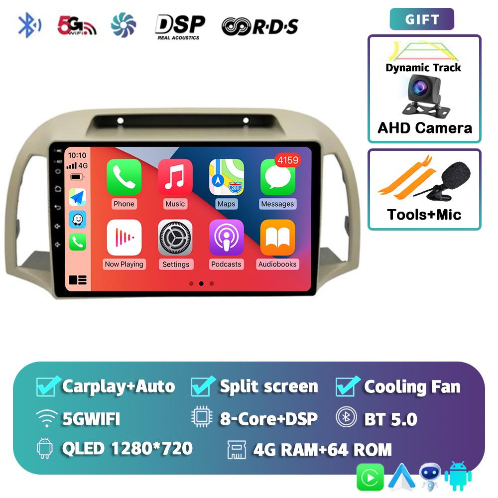 Android 14 Carplay Auto Car Radio For Nissan March Micra K12 2002-2010 Navigation Autoradio Audio Multimedia Video Player Stereo