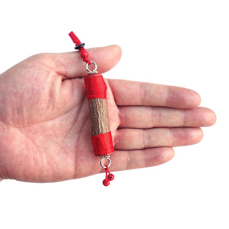 Cinnabar Peach Wood Sword Necklace with Natural Branch Pendant