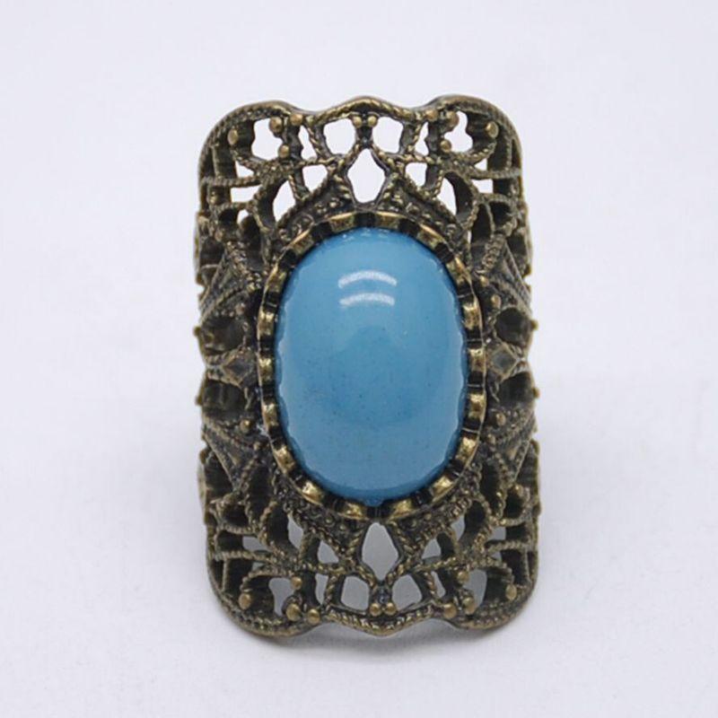 Retro Hollow Personality Fashion Export Ornament Big Gem Blue