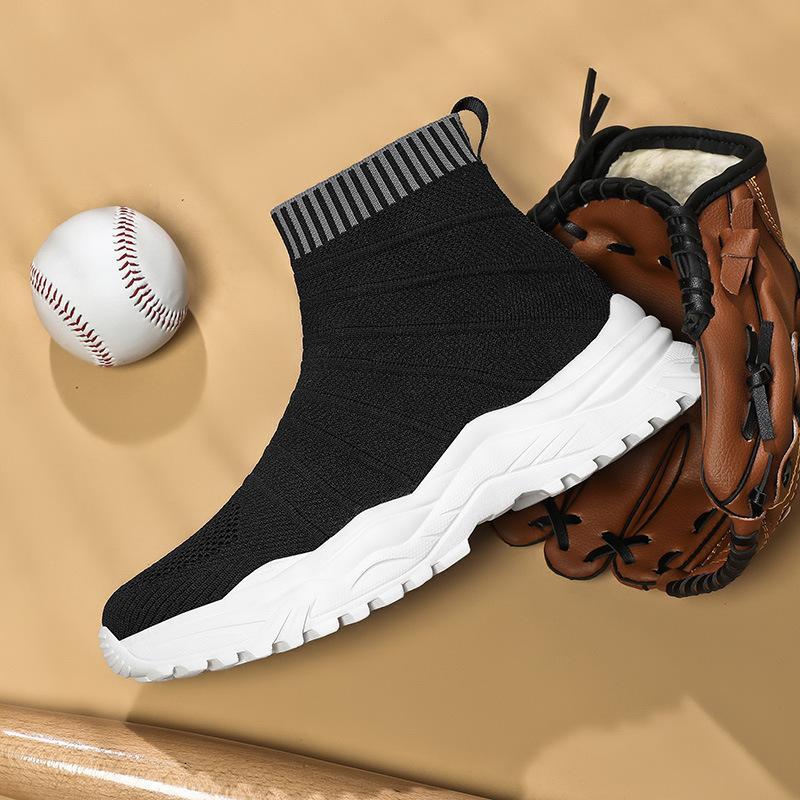 Large size fly-woven shoes casual shoes high-top couple shoes socks sports breathable shoe size