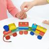 Wooden Stacking Block Train Toy Early Learning Toys, Towable, Fine Motor Skills, Set for 2-4 Year
