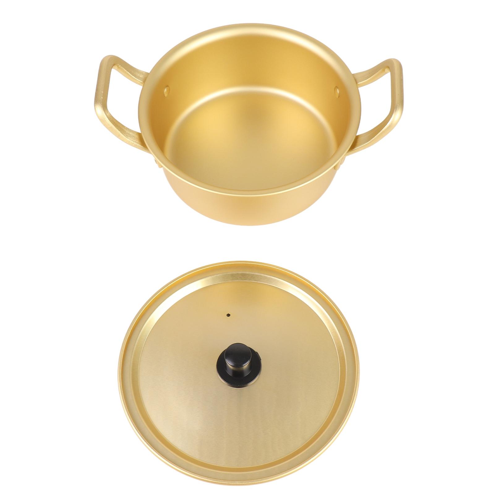 

Корейская кастрюля с лапшой рамэн Корейская желтая алюминиевая кастрюля с лапшой быстрого приготовления 16cm