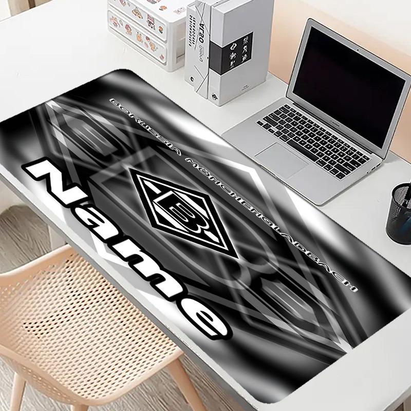 Custom Name Personalized Borussia Monchengladbach Pattern Mousepad, Laptop PC Desk Mat, Decorative Desk Mat for Home Keyboard Pad Gift